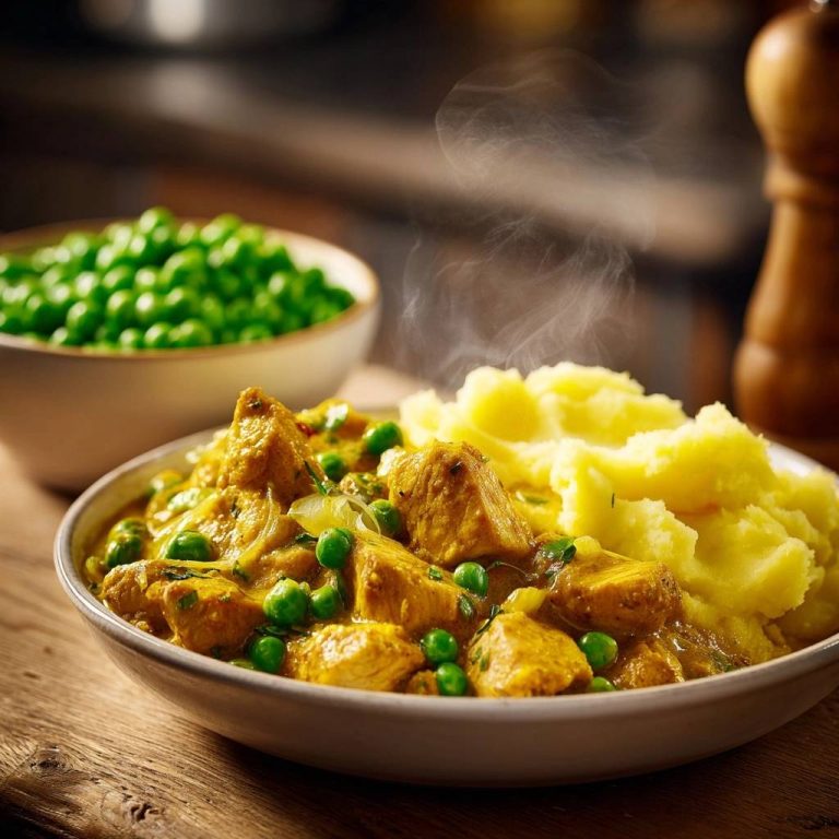Cremiges Curry-Hähnchen mit Erbsen: Saftig & Schnell