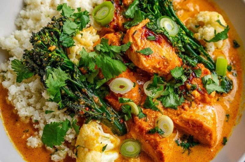 Cremiges Rotes Hähnchen-Curry