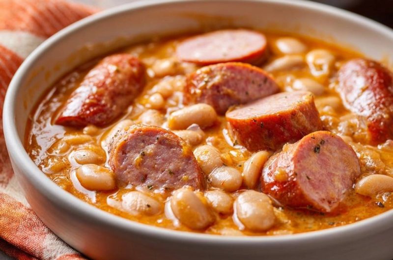 Deftiger Bohneneintopf mit Rindswurst
