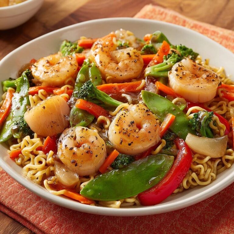 Garnelen-Gemüse-Wok mit Mie-Nudeln: Schnell & knackig