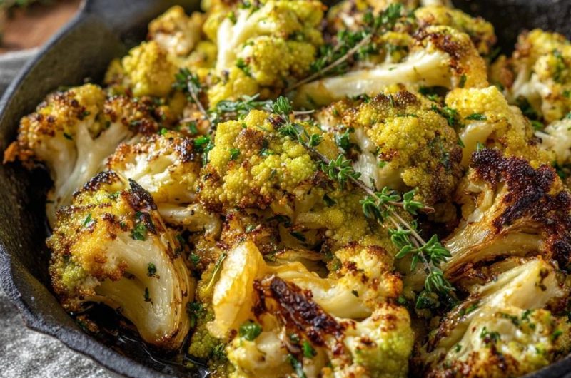 Goldbraun gerösteter Knoblauch-Blumenkohl