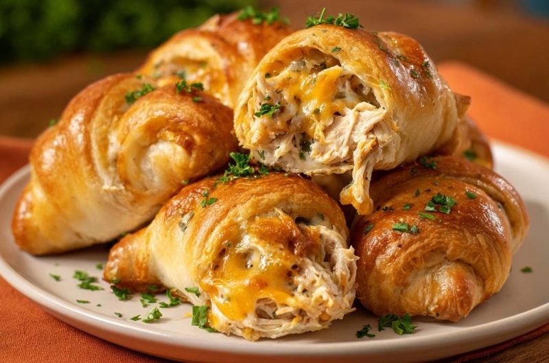 Herzhafte Hähnchen-Käse-Croissants