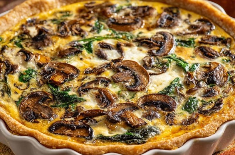 Herzhafte Pilz-Spinat-Quiche