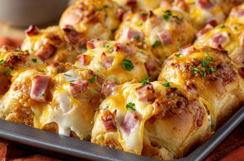 Herzhafte Schinken-Käse-Zupfbrötchen