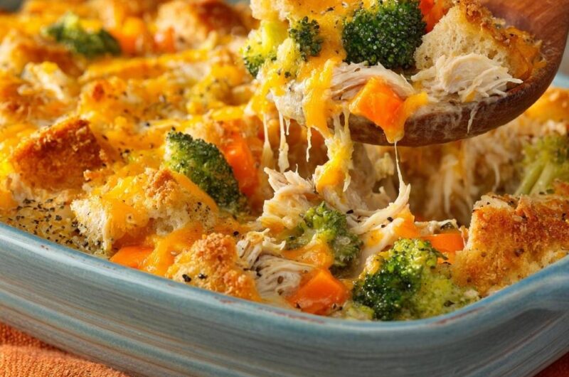 Herzhafter Brokkoli-Hähnchen-Auflauf