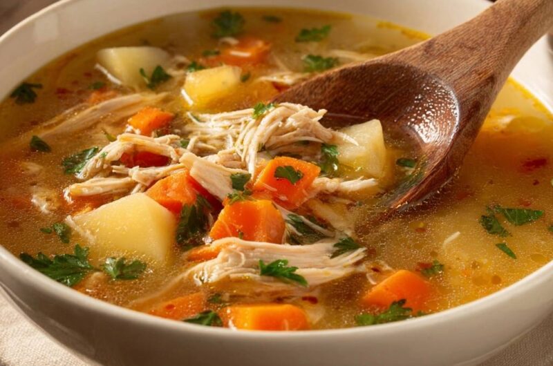 Herzhafter Hühnereintopf mit Wurzelgemüse