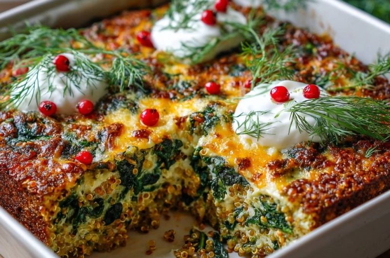 Herzhafter Quinoa-Spinat-Auflauf
