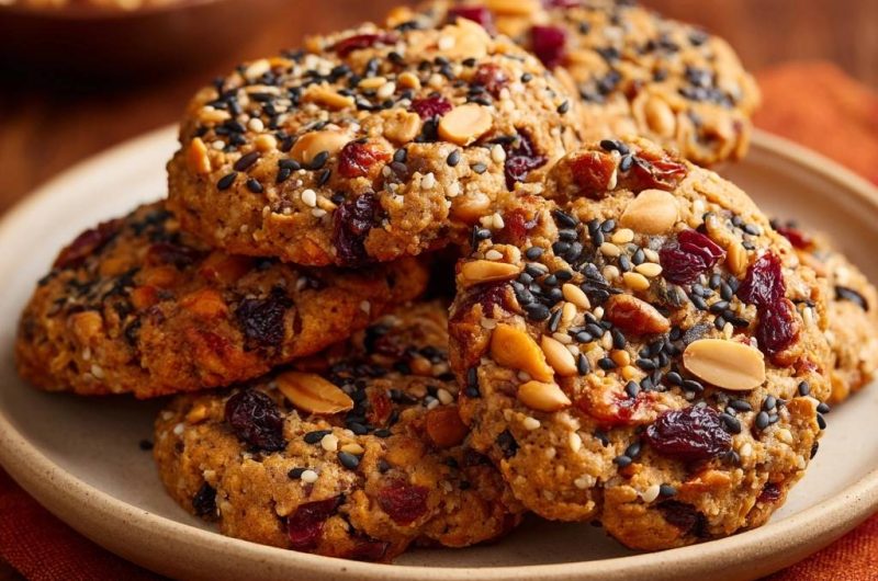 Kernige Erdnuss-Cranberry-Cookies