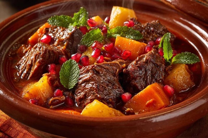 Marokkanische Rindfleisch-Tajine mit Kürbis