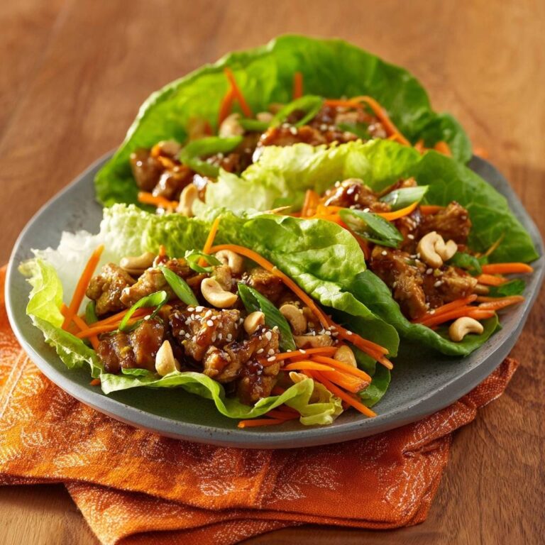 Asiatische Hähnchen Salat-Wraps serviert auf einem grauen Teller. Diese Low-Carb-Wraps sind gefüllt mit Hähnchen, Karotten und Cashewkernen.