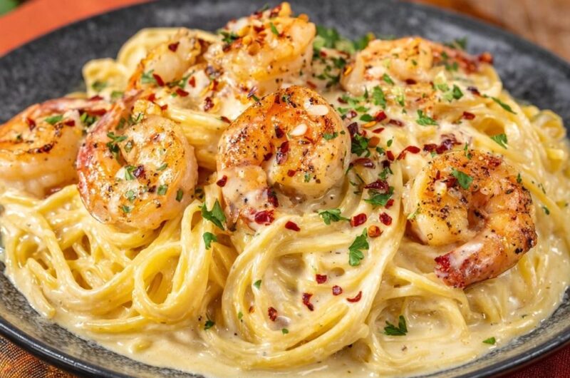 Knoblauch-Garnelen-Pasta