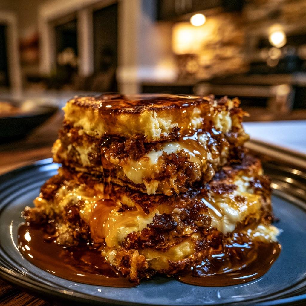 Fluffige Buttermilch-Pancakes mit Karamell-Nuss-Kruste