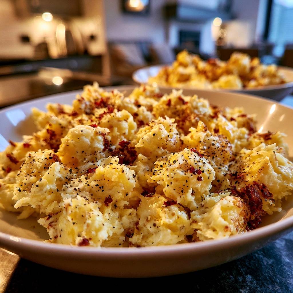 Cremiger Kartoffelstampf mit Speck-Crunch