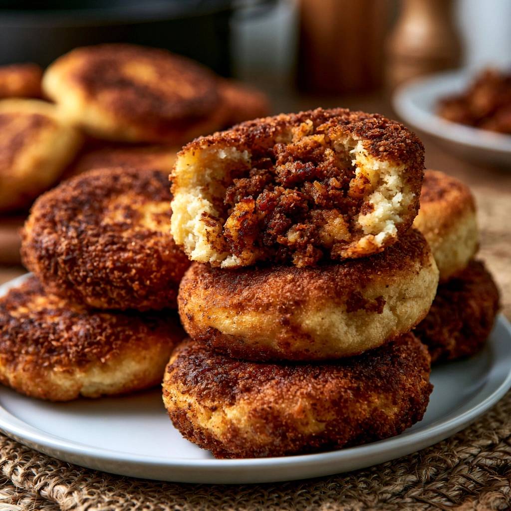 Goldbraune gefüllte Kartoffelplätzchen