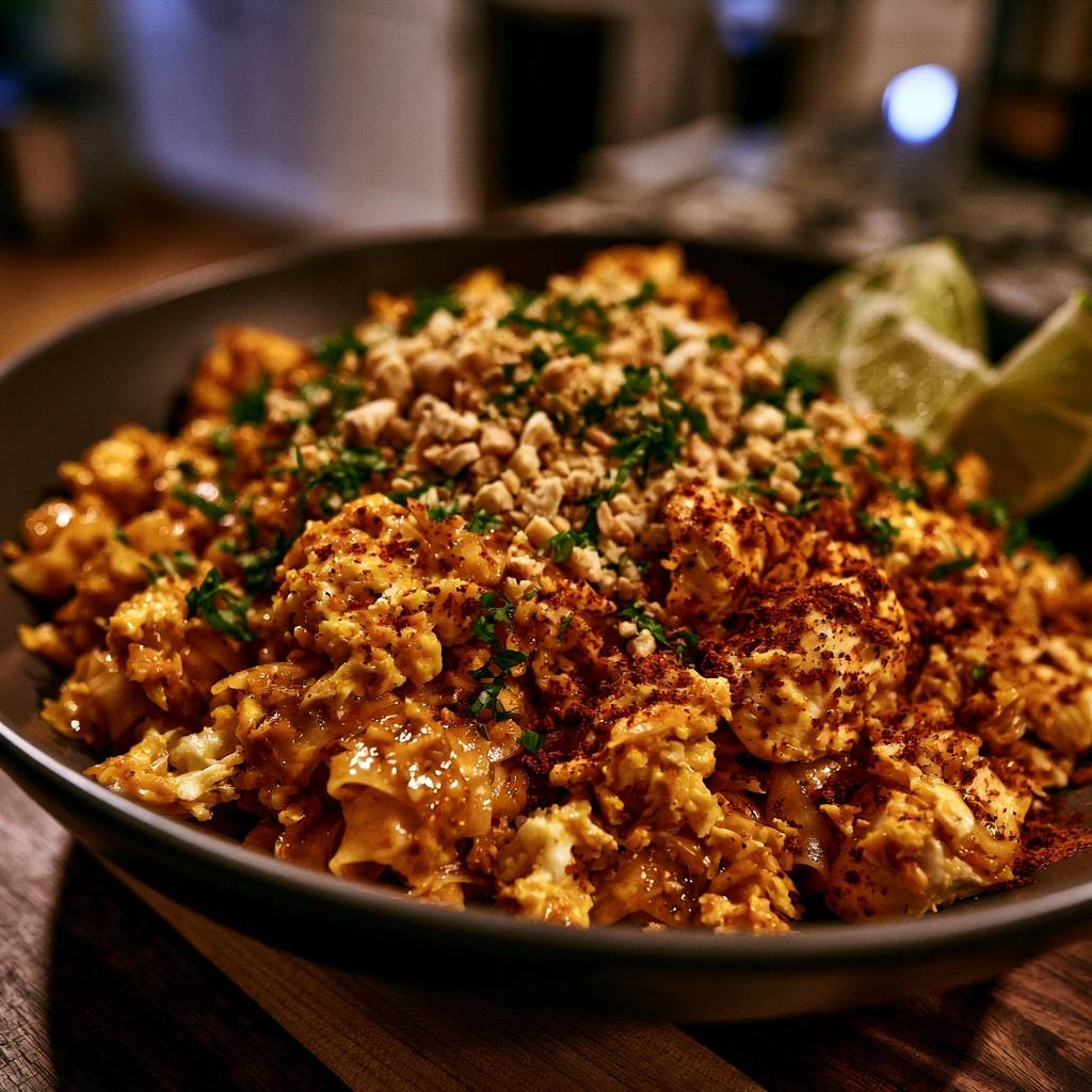 Authentisches Pad Thai mit Hähnchen
