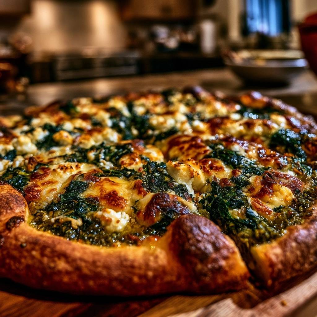 Mediterrane Spinat-Feta-Pizza (Der Anti-Matsche-Boden)