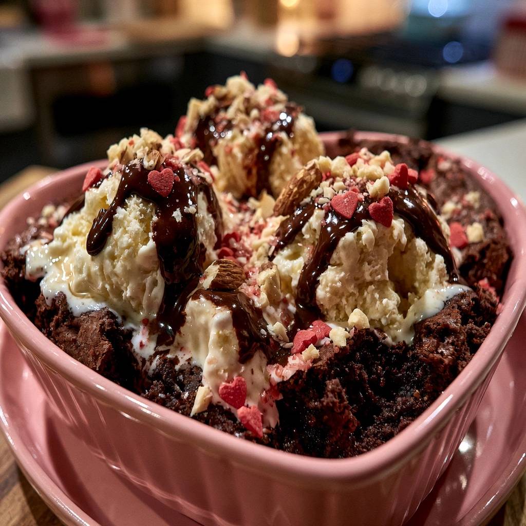 Warmer Schokoladen-Brownie-Auflauf