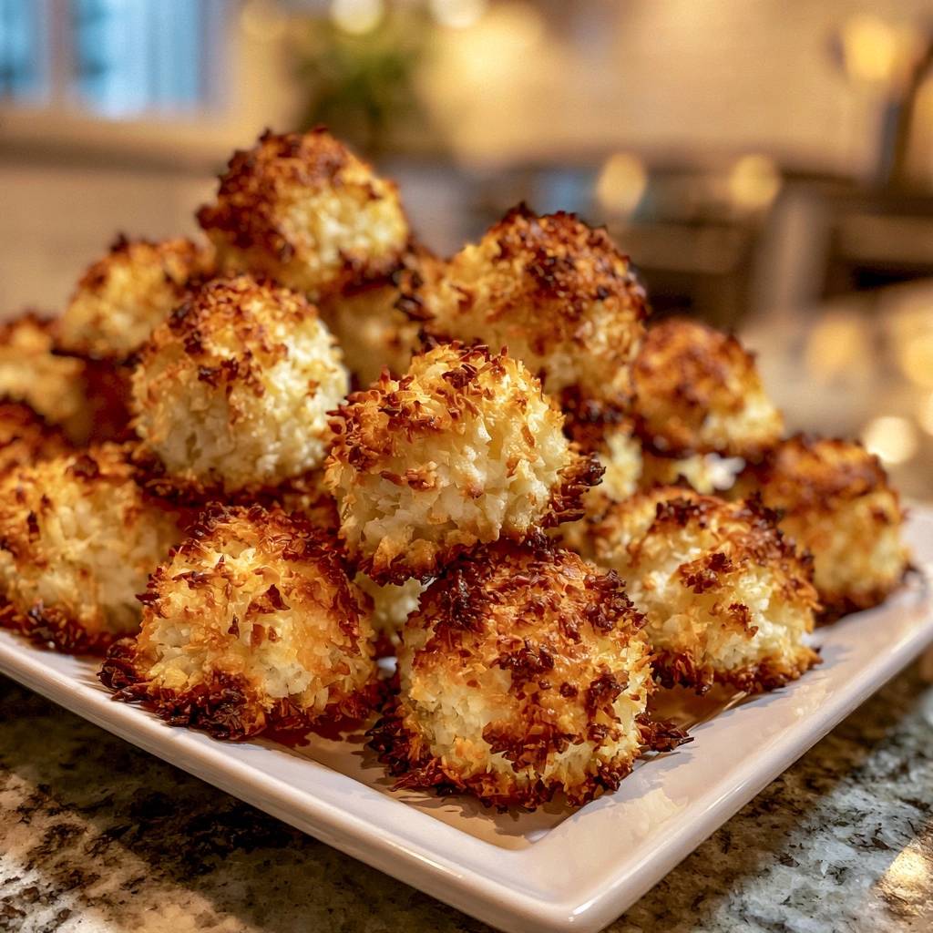 Goldbraune Kokosmakronen