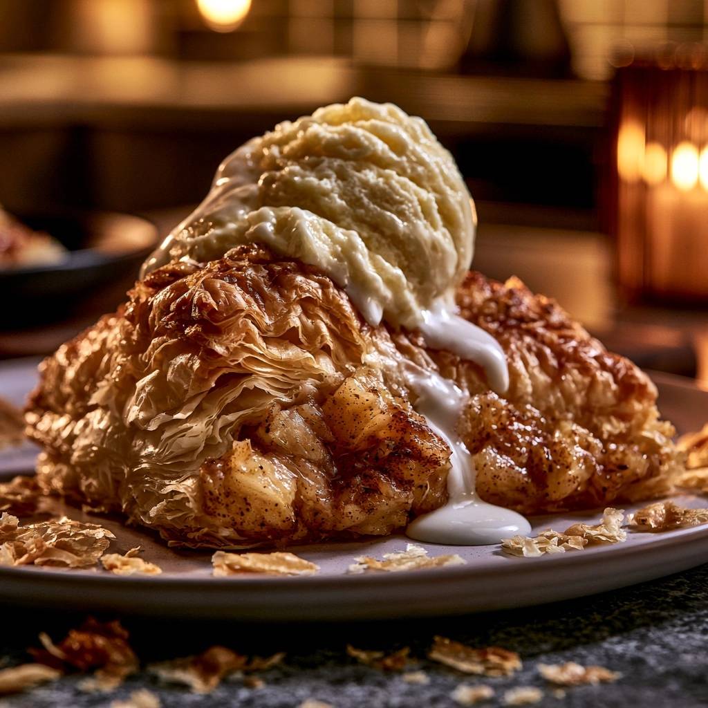 Warmer Apfelstrudel mit Vanilleeis (Der Anti-Matsche-Boden Trick)