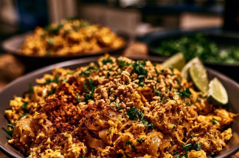 Authentisches Pad Thai mit Hähnchen