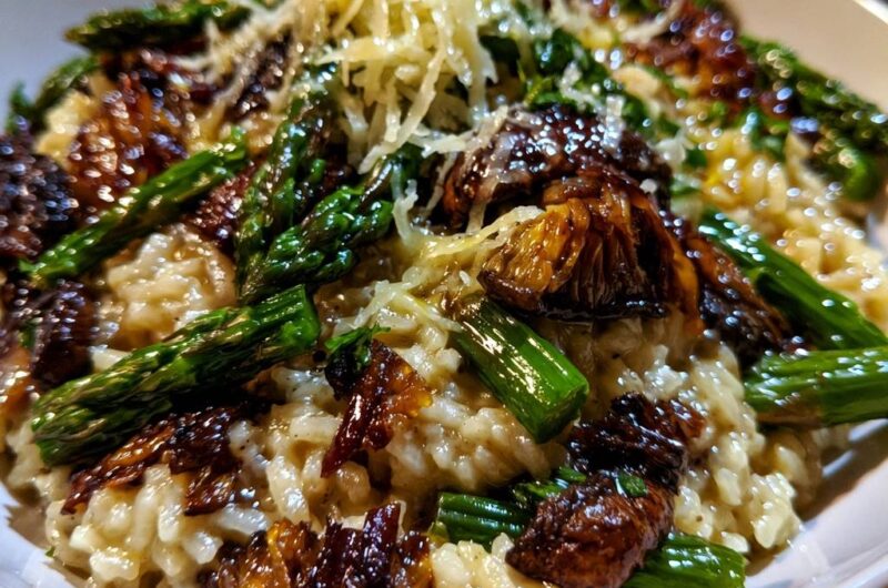 Cremiges Spargel-Pilz-Risotto