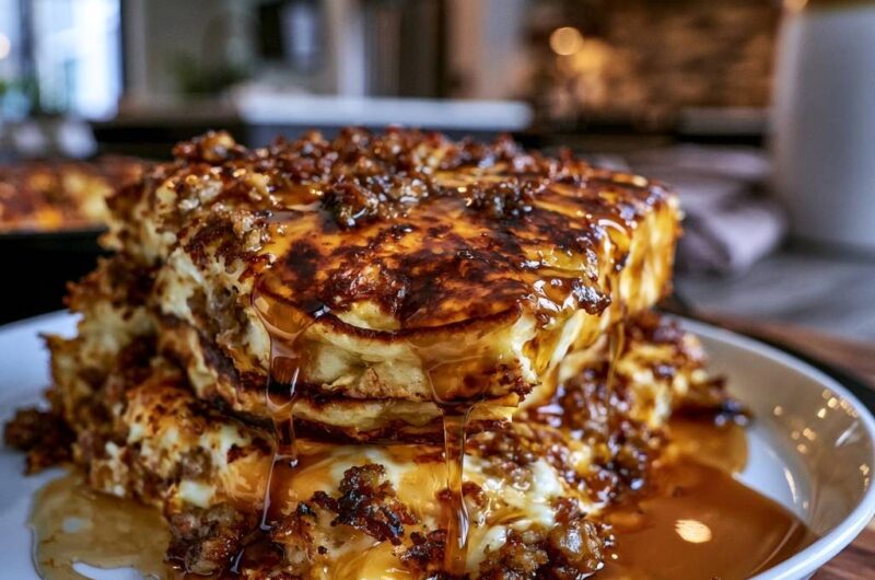Fluffige Buttermilch-Pancakes mit Karamell-Nuss-Kruste