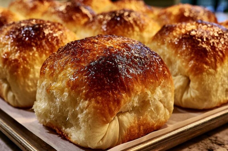 Goldbraune Butter-Brioche-Brötchen