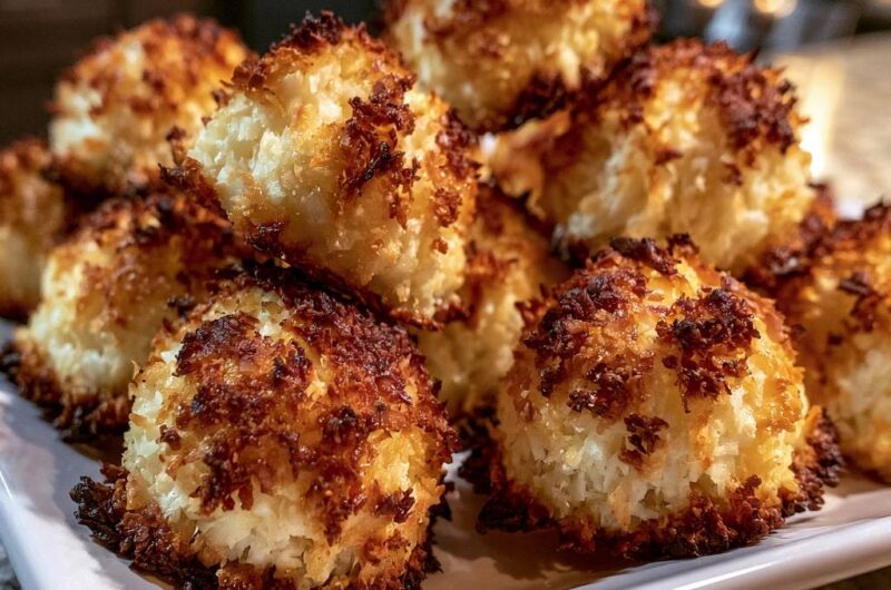 Goldbraune Kokosmakronen