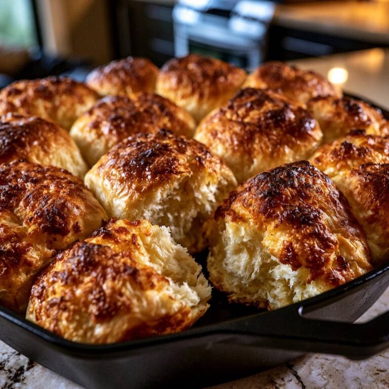 Goldbraune Pfannen-Brioche-Brötchen mit Käsekruste