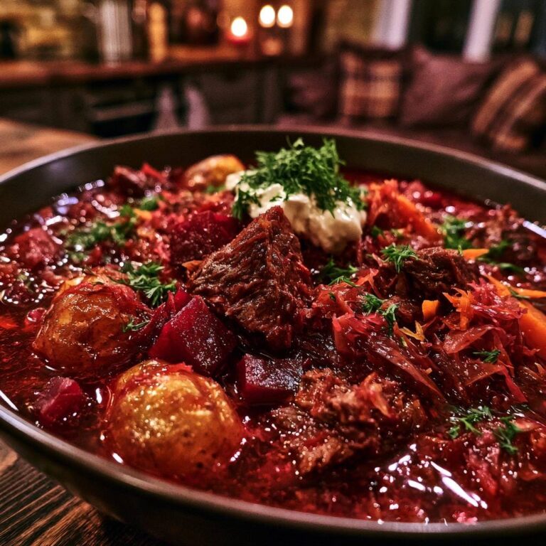 Herzhafter Rote-Bete-Eintopf mit Rindfleisch & Weißkohl