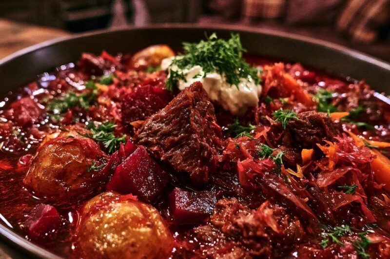 Herzhafter Rote-Bete-Eintopf mit Rindfleisch