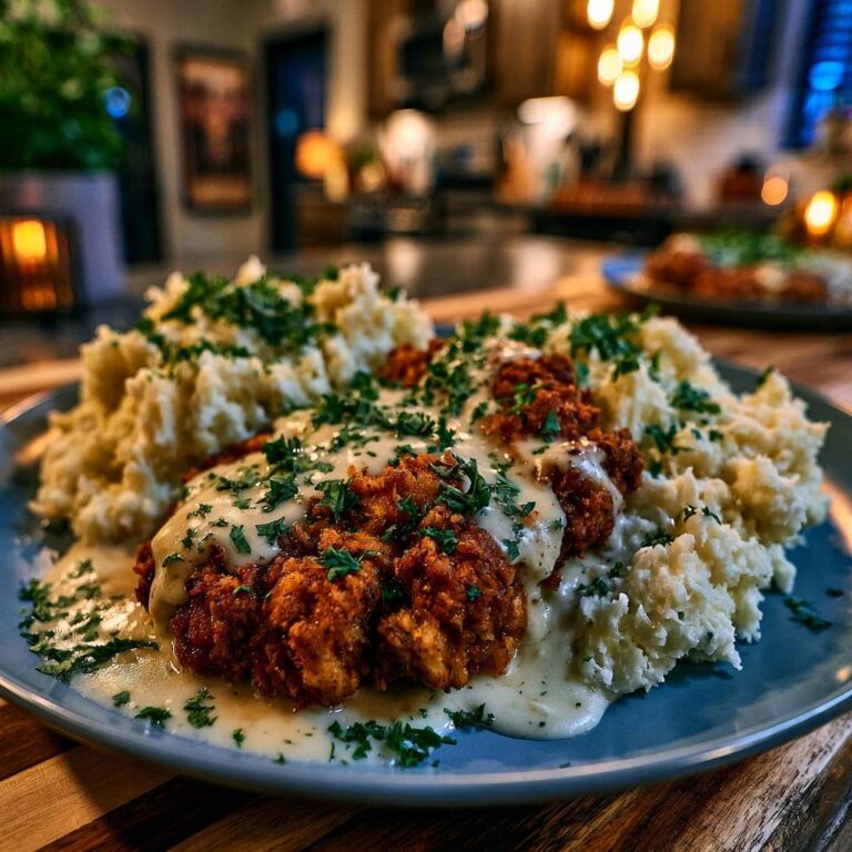 Knuspriges Brathähnchen mit cremigem Kartoffelstampf