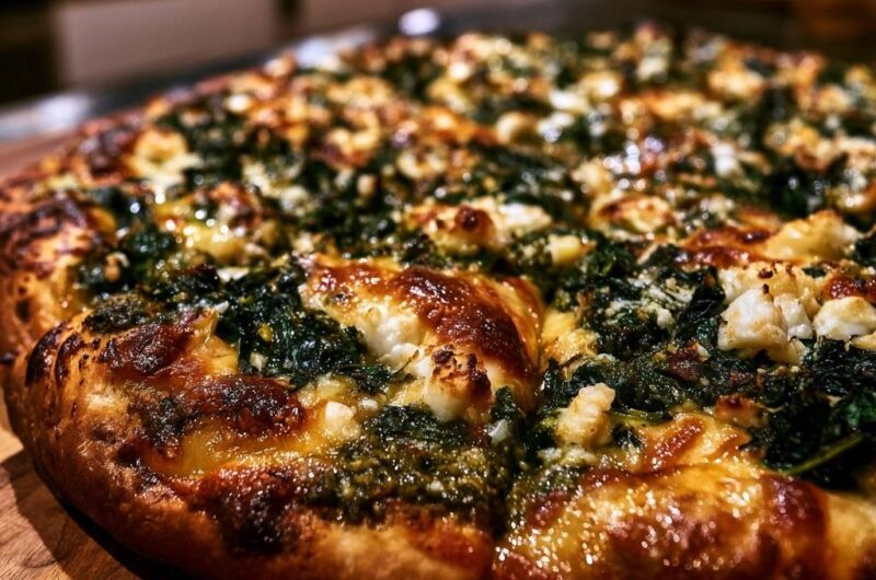 Mediterrane Spinat-Feta-Pizza (Der Anti-Matsche-Boden)
