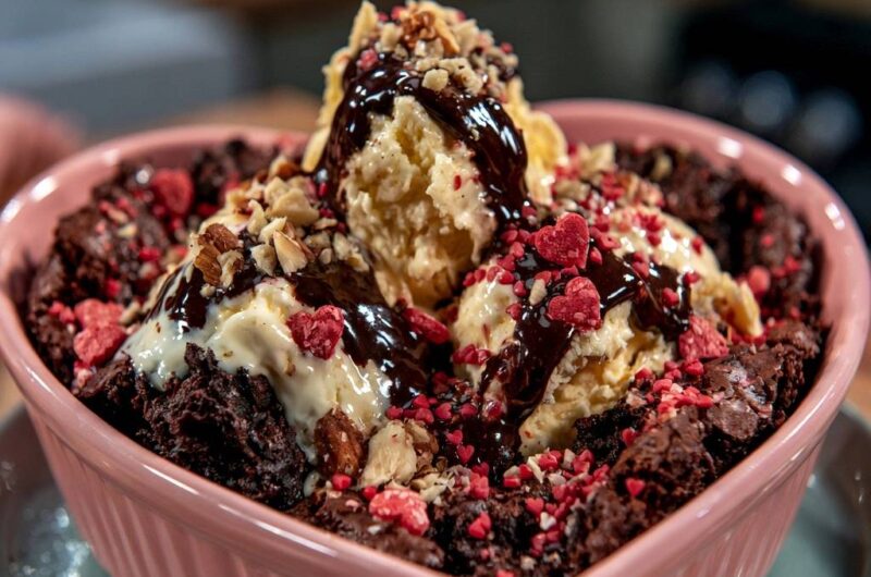 Warmer Schokoladen-Brownie-Auflauf